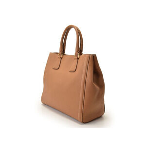 Prada calfskin tote leather brown bag Crocodile